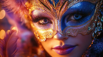 Mardi Gras Glittering Mask