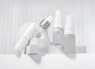 set container, white glass cosmetic bottle, medicine plastic boottle