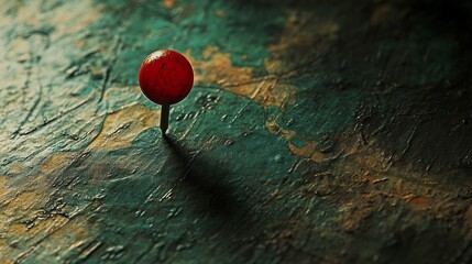 Red push pin marking a location point on a map.








