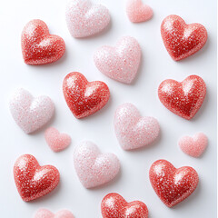 Obraz premium Set of hearts on white background 