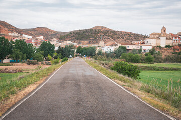 a view of Castelnou village, comarca of Bajo Martin, province of Teruel, Aragon, Spain