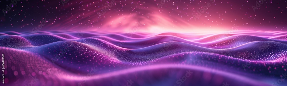 Wall mural abstract of a wave of purple light, banner