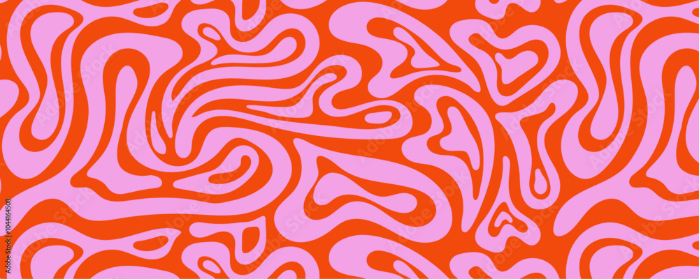 Aufkleber psychedelic groovy trippy y2k retro seamless pattern in red pink colors. valentine's day holiday bac
