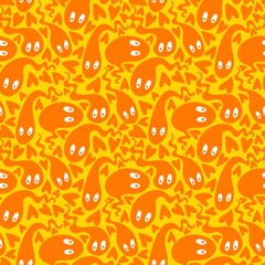 Halloween ghost seamless cartoon pattern for wrapping paper and fabrics