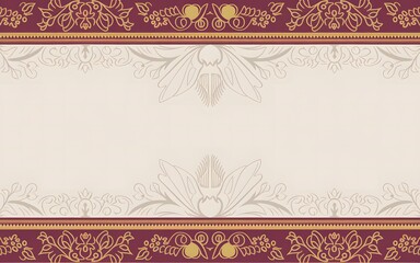 Ornate floral border with a beige background.