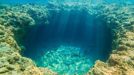 Submerged Secrets: Enchanting Underwater Hot Spring Oasis Teeming with Unique Marine Life in Deep Sea Exploration Photography