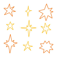 Abstract Star and Shine Icon Bundle. A unique abstract star design, featuring a variety of shapes, sizes, and dynamic lines. Perfect for adding celestial and playful elements to your creative projects