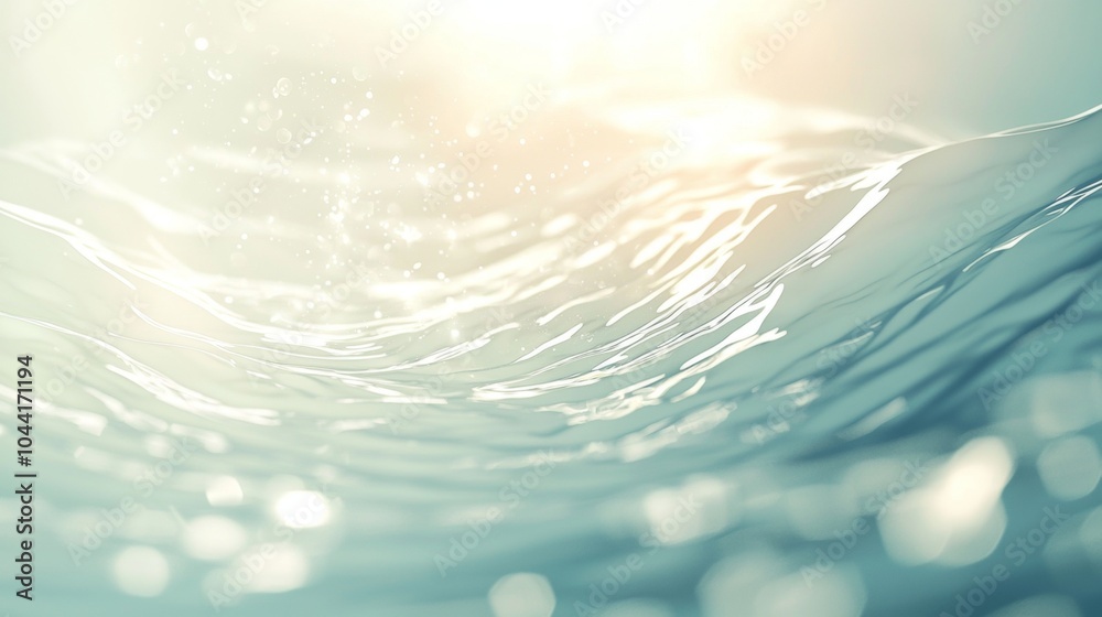 Poster gentle waves are creating a pattern on the surface of a body of water with the sunlight sparkling an