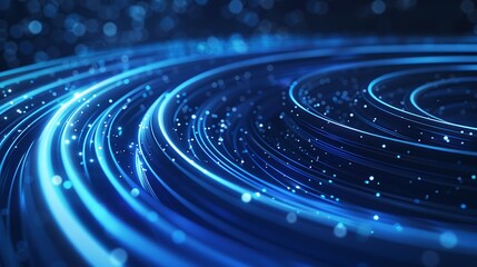 Fototapeta premium Vibrant Abstract Digital Art with Flowing Waves, Neon Lights, and Futuristic Fluid Design Elements