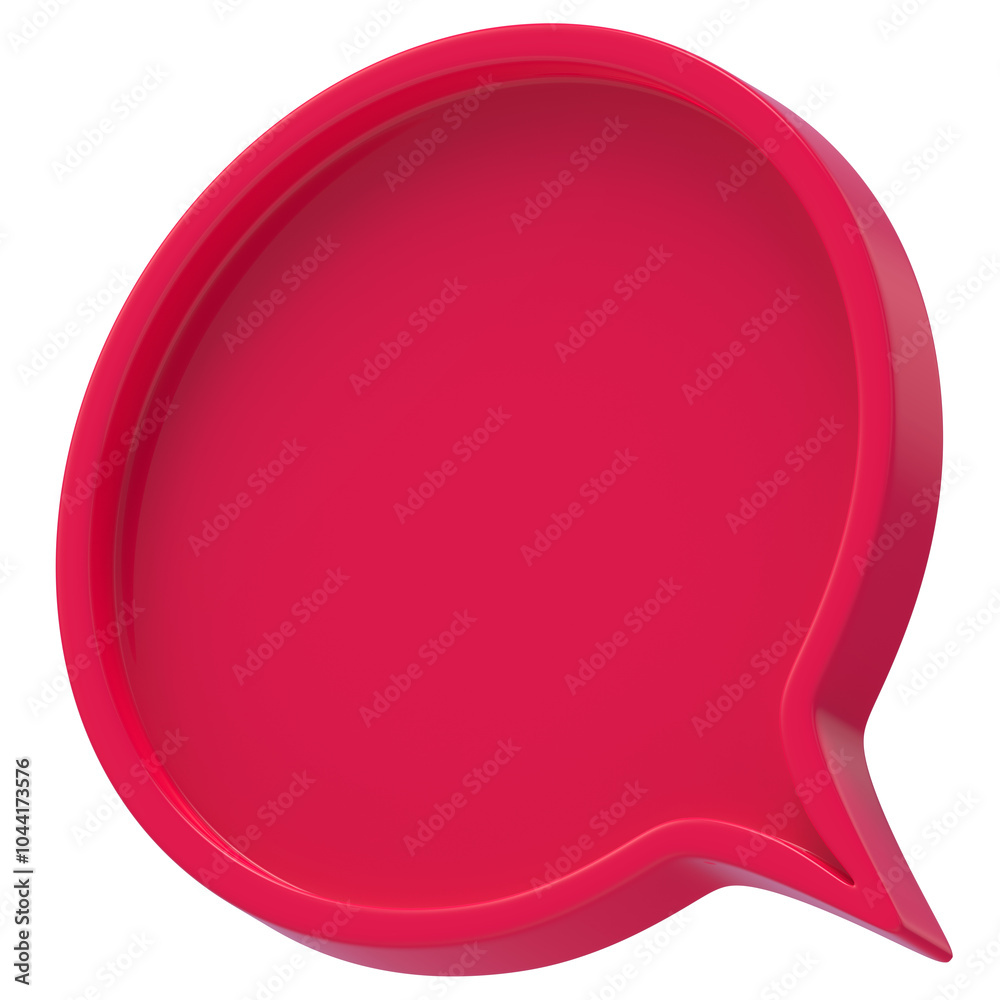Poster 3d shape chat social media notification red empty circle icon isolated transparent background 3D rendering