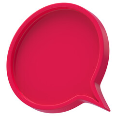 3d shape chat social media notification red empty circle icon isolated transparent background 3D rendering