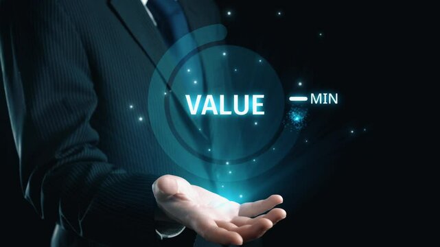 Business person leverages valuable ERP systems, maximizing value and operational efficiency. Focused on value maximizing resources and valuable processes for optimal value and performance. UUID