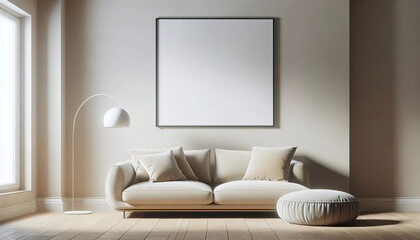 Minimalist Living Room with Blank Wall Frame