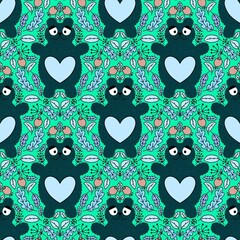 Cute animals seamless fluffy bears pattern for wrapping paper and kids