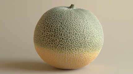 Realistic 3D Rendering of Melon with Detailed Texture