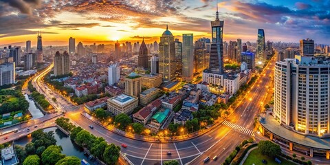 Fototapeta premium Drone Photography for News Websites: Captivating Aerial Shots of Urban Landscapes and Events
