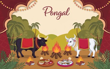 Obraz premium Illustration of two bulls and fire with text 