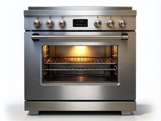 Obraz premium Electric Oven and Stove Isolated on White Background for Cooking Appliances Showcase