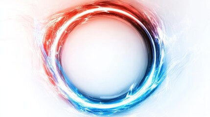 A glowing circular design with red and blue accents, ideal for backgrounds or graphics.