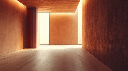 Modern Architecture Hallway with Wooden Floor