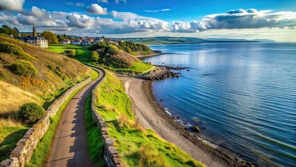 Scenic view of Tilted Angle Fife Coastal Path in Scotland