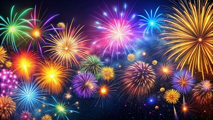 Naklejka premium Festive Fireworks Display for Celebration and Joyous Events