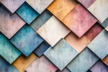 An arrangement of squares and rhombuses displays a geometric abstraction in cool shades, creating a contemporary pattern full of depth. Generative AI