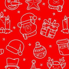 Christmas seamless pattern  winter celebration design