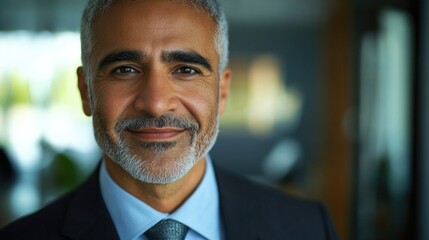 Fototapeta premium Executive Portrait of a Smiling Man in Business Attire