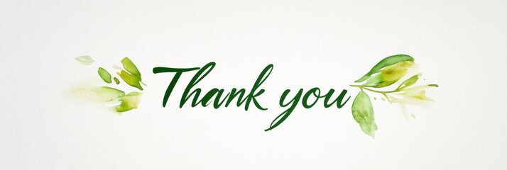  Elegant cursive thank you message in a simple font, featuring a green color palette on a clean white background, perfect for expressing gratitude in a stylish way.