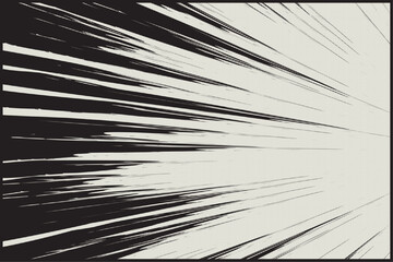 Fototapeta premium Dynamic manga lines speed motion effect. Halftone background comic style. Anime movement graphic elements. Classic ink texture manga lines