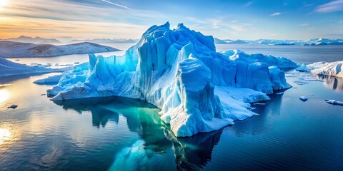 Obraz premium Isolated Iceberg on White Background for Nature and Climate Change Imagery