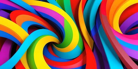 multicolor wallpaper representing helical shapes in relief.