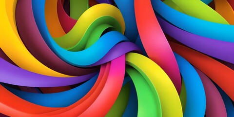 Obraz premium multicolor wallpaper representing helical shapes in relief.