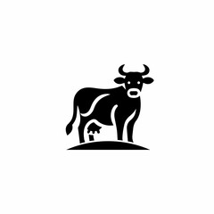 cow animal milk beef logo design symbol