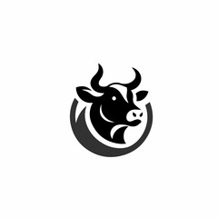 cow animal milk beef logo design symbol