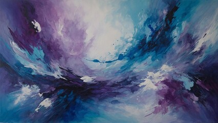 Abstract blue and purple acrylic painting background
