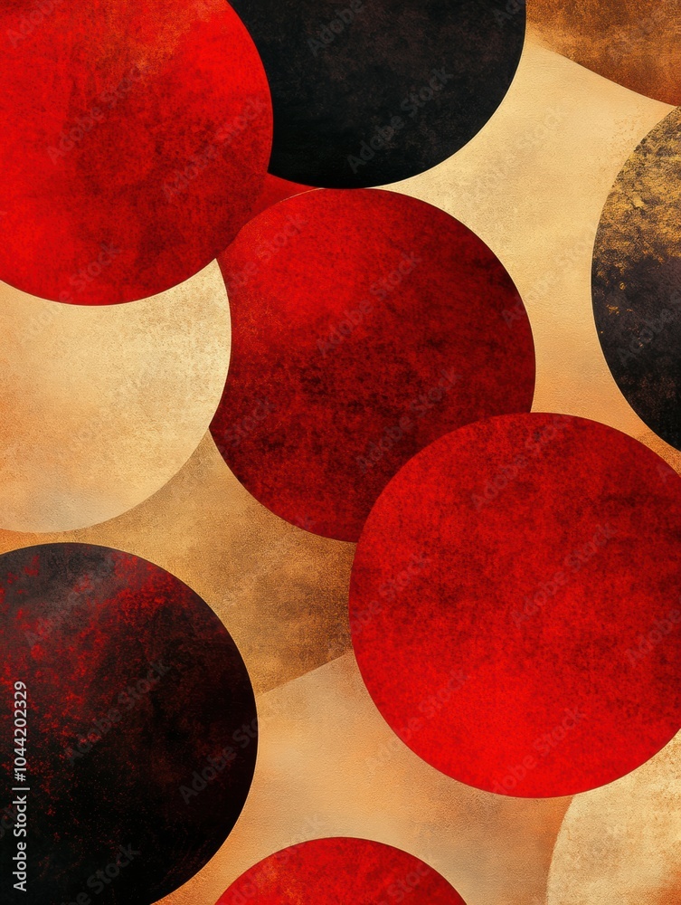 Aufkleber vibrant red and golden circles combine in an abstract pattern evoking the spirit of christmas and ce