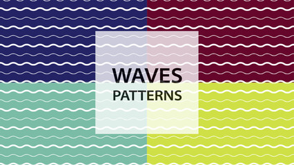 Curve wave line stripes background	and seamless pattern. Sea pattern for textile, wrap or fabric