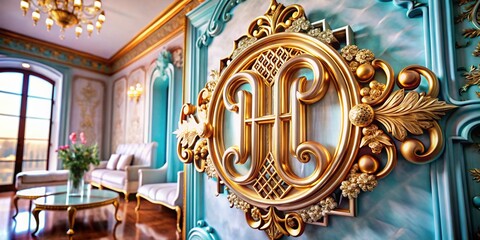 Luxurious Gold Letter HH Logo Design with Surreal Elements for Elegant Branding and Monogram Aesthetics