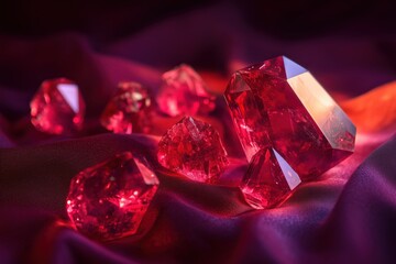 Rote Kristalle in mystischer Atmosph&auml;re