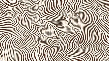 Optical Illusion Pattern in Brown and White with Irregular Shapes