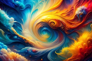 Fototapeta premium Mind in Flow: Bright Colors Representing Thought and Creativity in Abstract Form