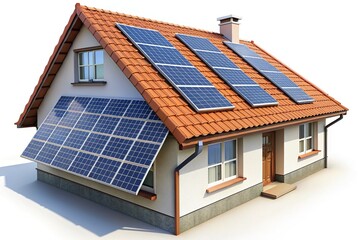 Fototapeta premium Solar Panels for Home: Eco-friendly Green Energy Solution