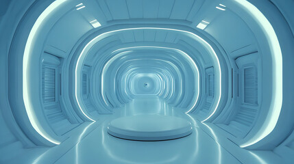 Fototapeta premium White technological channel scene