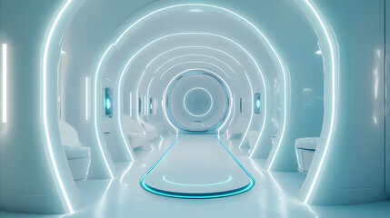 Obraz premium White technological channel scene