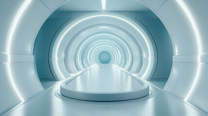 Obraz premium White technological channel scene