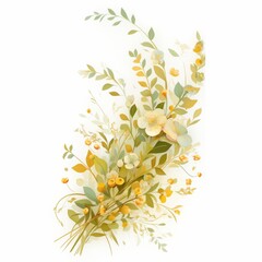 A vibrant arrangement of yellow flowers and greenery, showcasing a fresh and uplifting vibe.