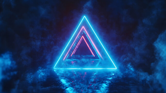 Neon triangle scene