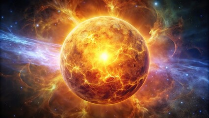 Obraz premium Sci-fi nebula resembling Venus up close, perfect for gaming and sci-fi productions